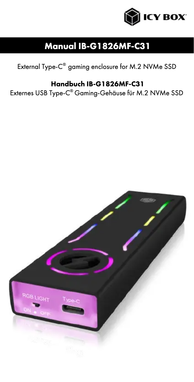 Page 1 de la notice Mode d'emploi Icy Box IB-G1826MF-C31