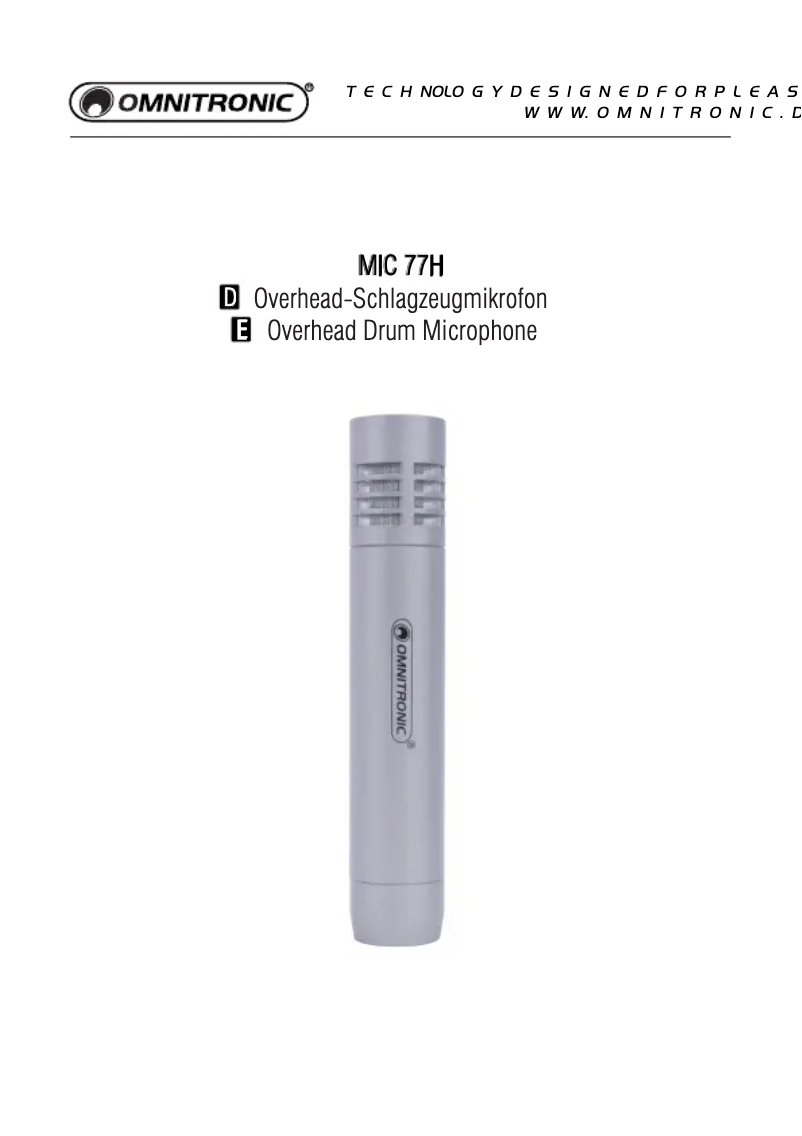 Image de la première page du manuel de l'appareil MIC 77H