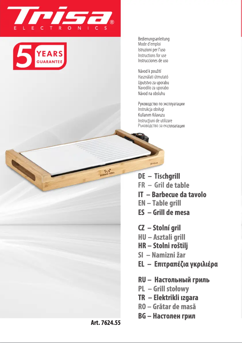 Page 1 de la notice Manuel utilisateur Trisa Bamboo Grill 7624.55