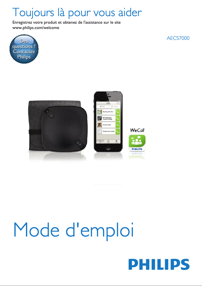 Page n°1 - Manuel utilisateur Philips WeCall AECS7000