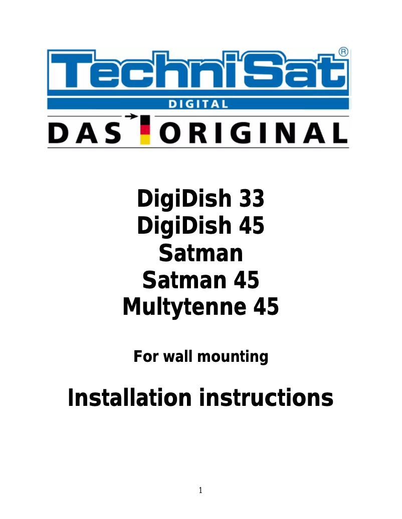 Página 1 del manual Manual de usuario TechniSat Satman