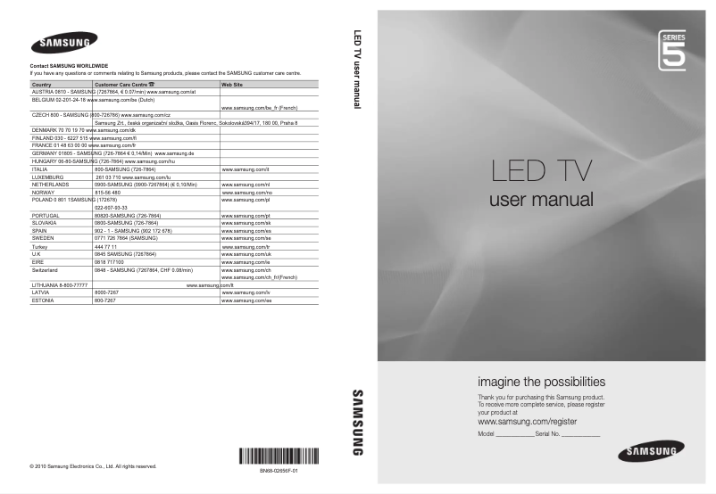 Page n°1 - Manuel utilisateur Samsung UE46C5105QW