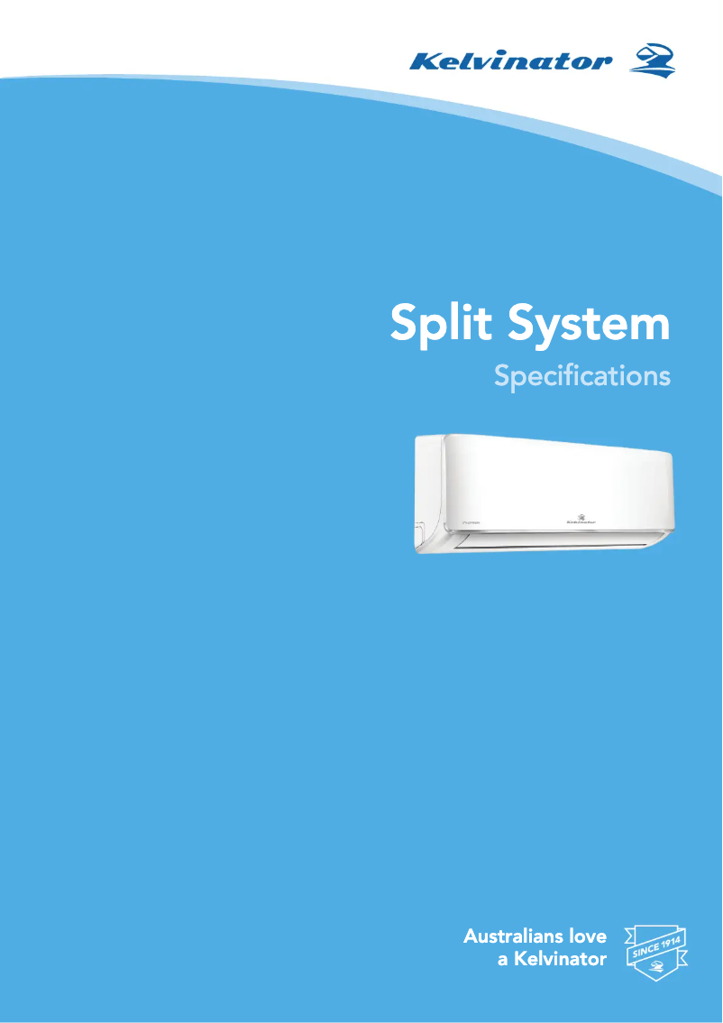 Page 1 de la notice Fiche technique Kelvinator KSV71HRH