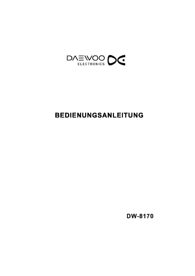 Page n°1 - Manuel utilisateur Daewoo DW-8170