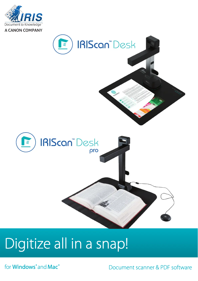 Page n°1 - Manuel utilisateur Iris IRIScan Desk 6