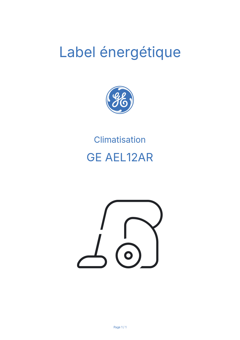 Image de la première page du manuel de l'appareil AEL12AR