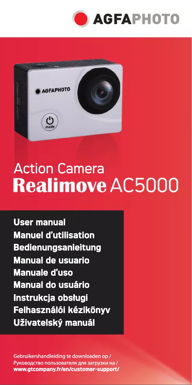 Page 1 de la notice Manuel utilisateur Agfa Realimove AC5000