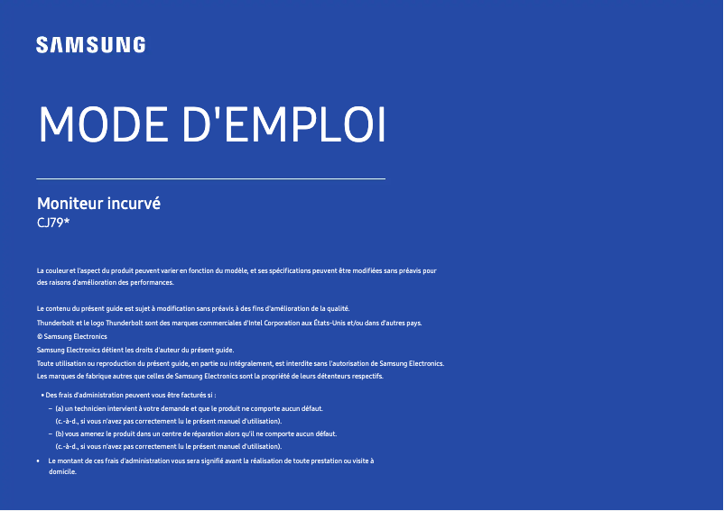 Page n°1 - Manuel utilisateur Samsung C34J791WTM