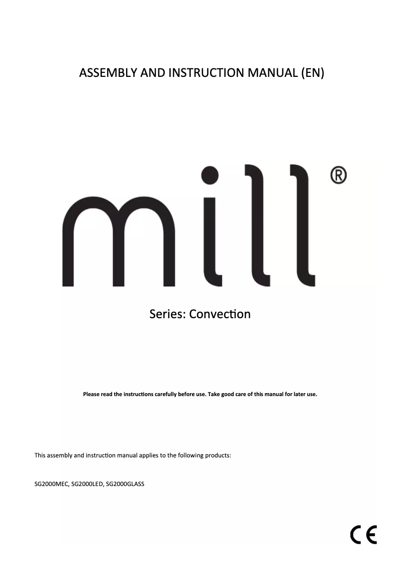 Page n°1 - Manuel utilisateur Mill SG2000MEC