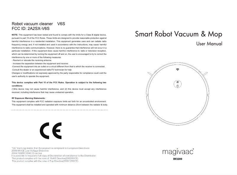 Image de la première page du manuel de l'appareil RV2200