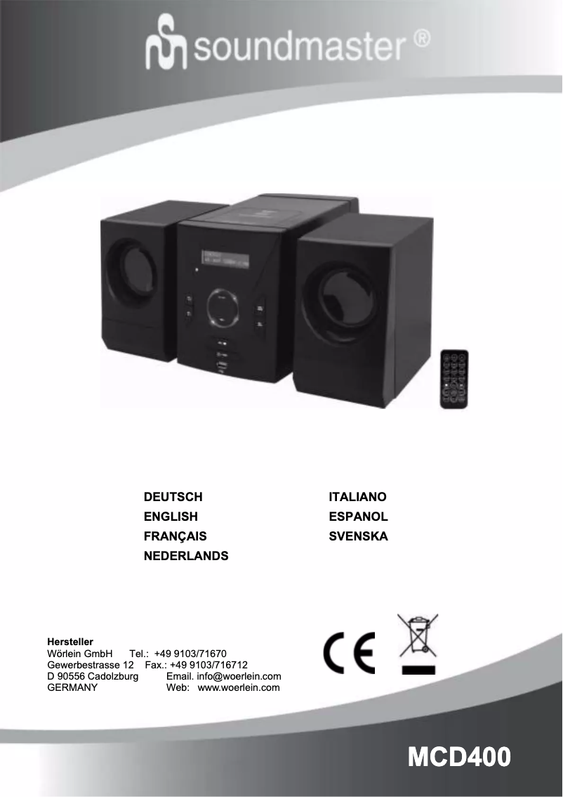 Image de la première page du manuel de l'appareil MCD400