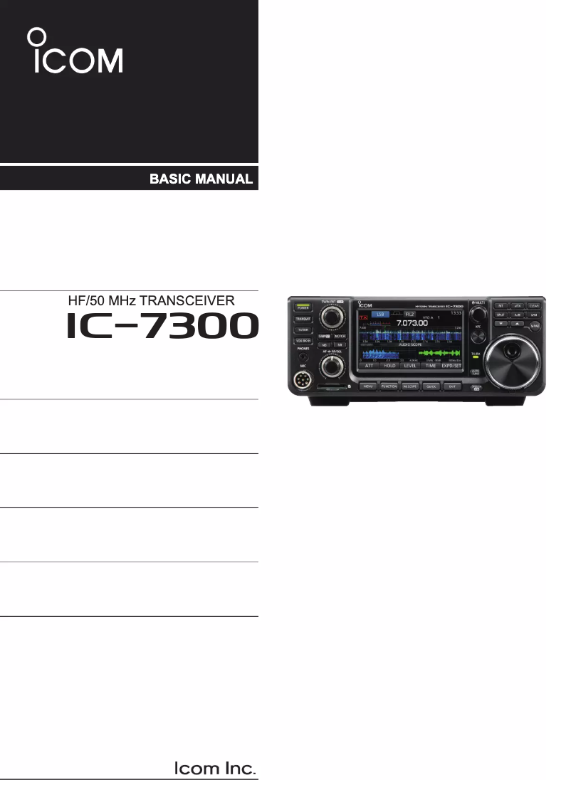 Page n°1 - Manuel utilisateur ICOM IC-7300