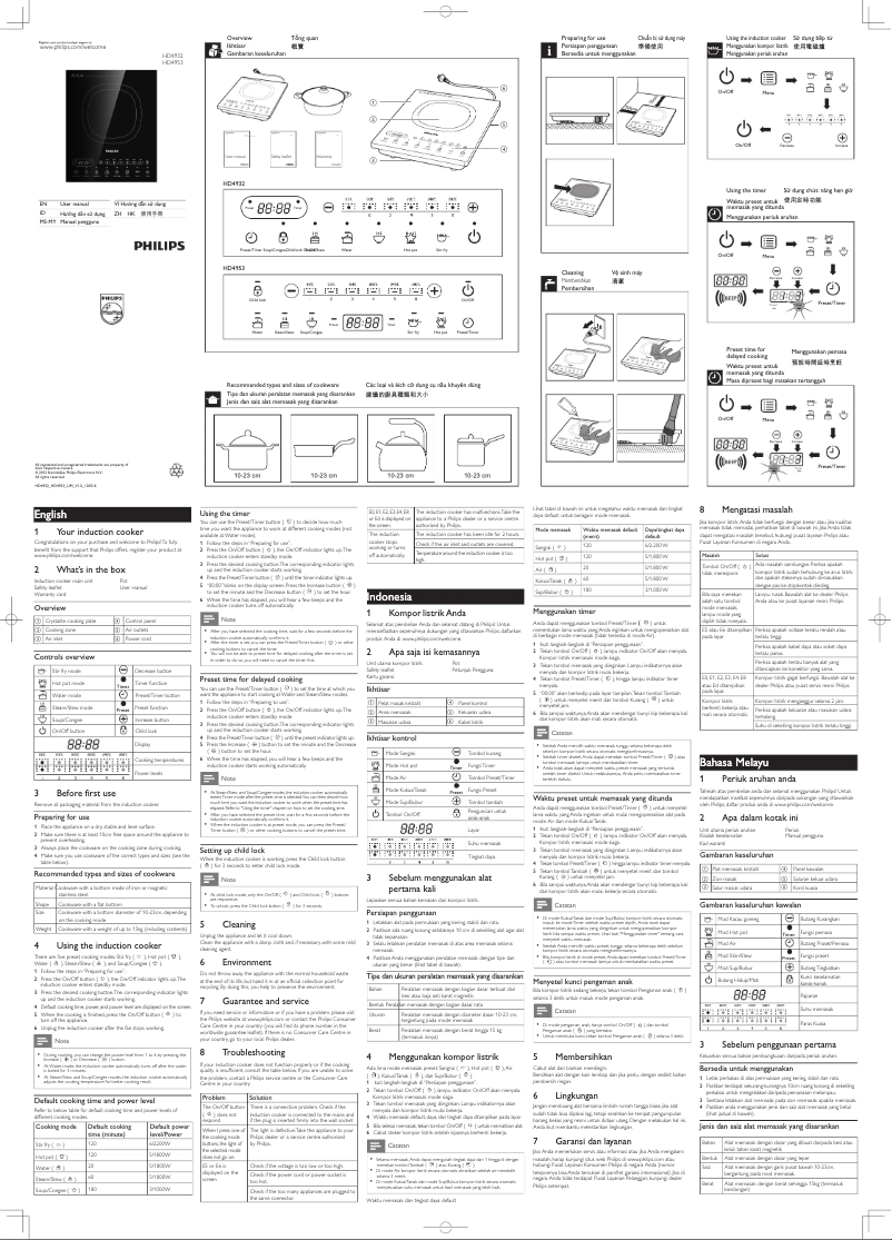 Página 1 del manual Manual de instrucciones Philips Viva Collection HD4953