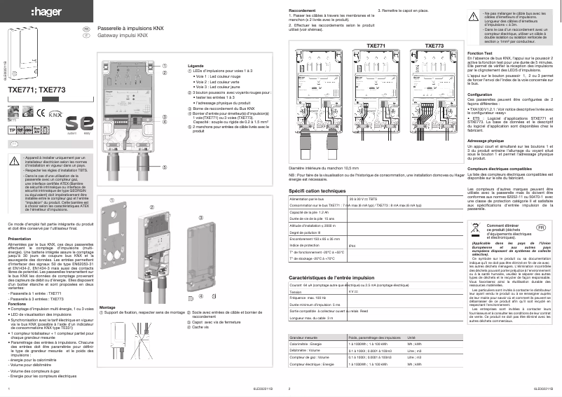 Image de la première page du manuel de l'appareil TXE771