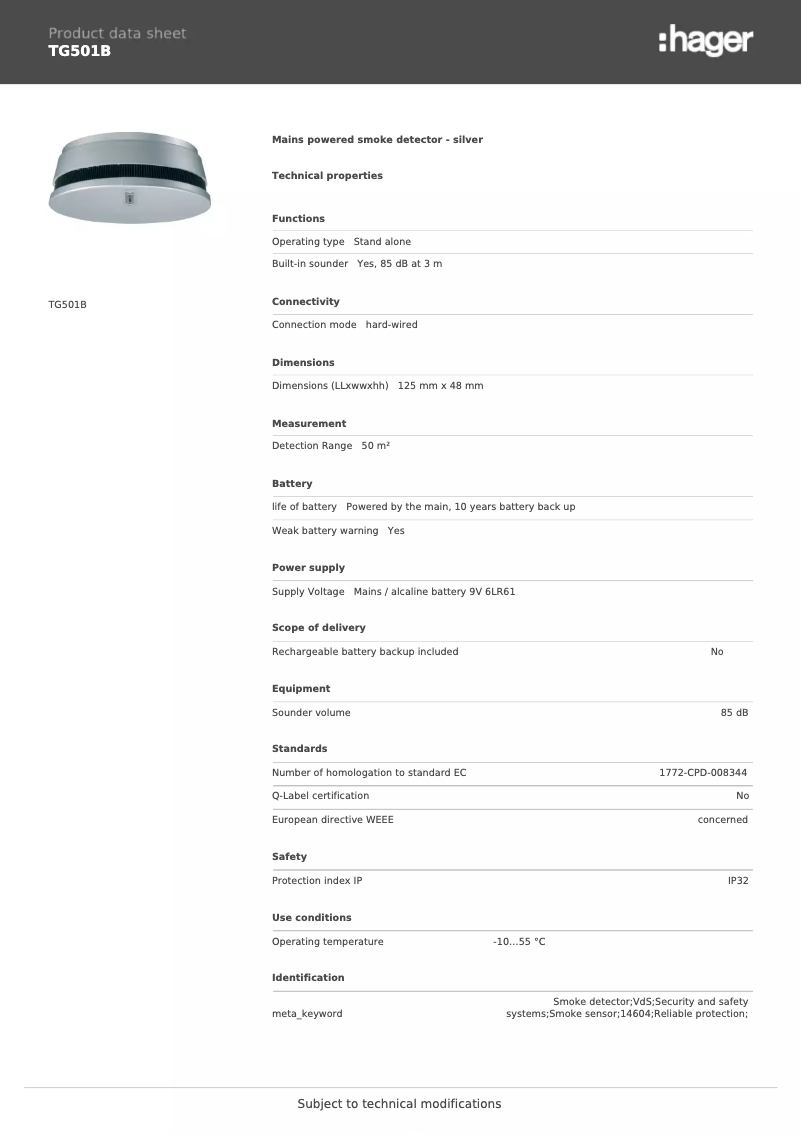 Image de la première page du manuel de l'appareil TG501B