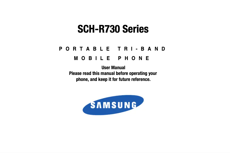 Image de la première page du manuel de l'appareil SCH-R730