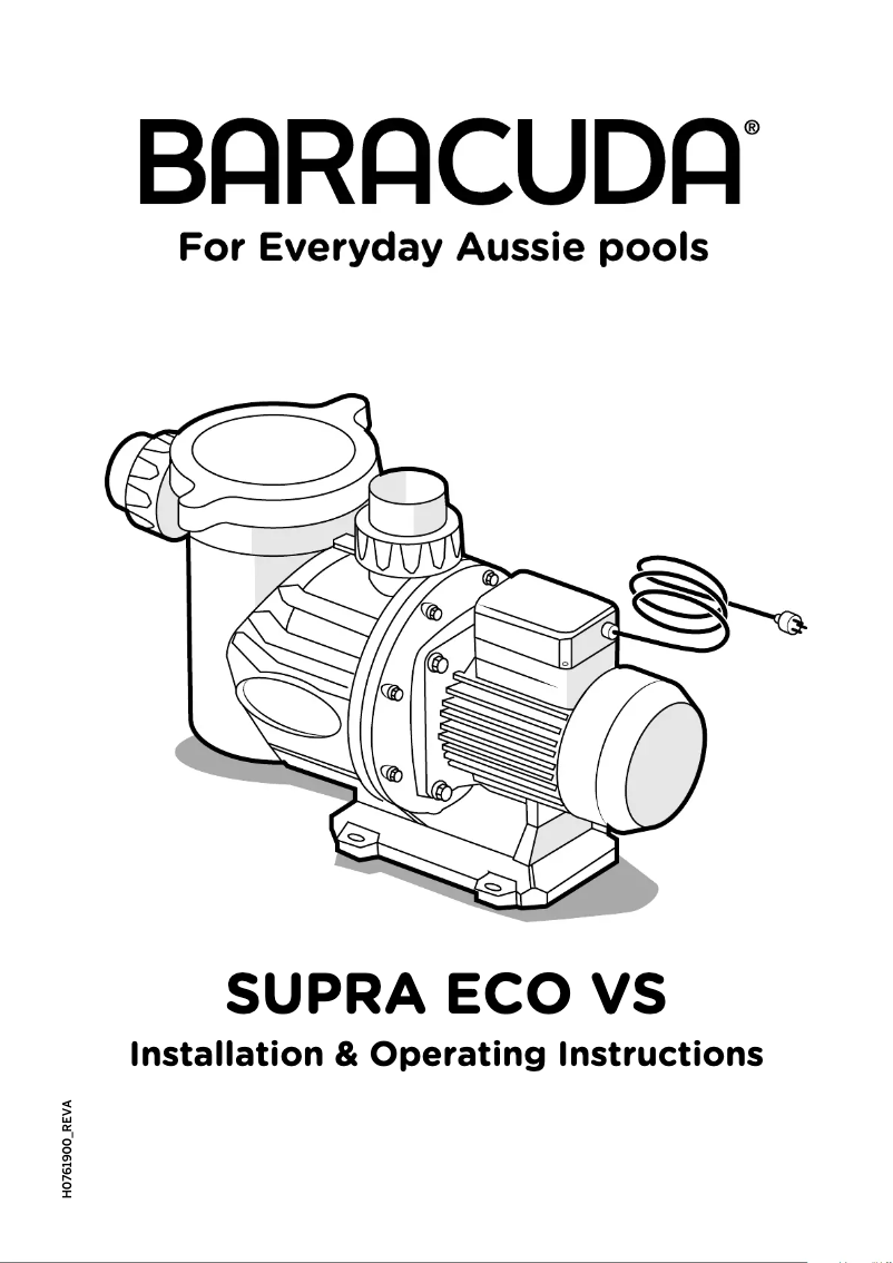 Page n°1 - Manuel utilisateur Baracuda Supra Eco