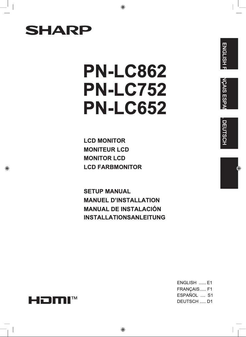 Image de la première page du manuel de l'appareil PN-LC652