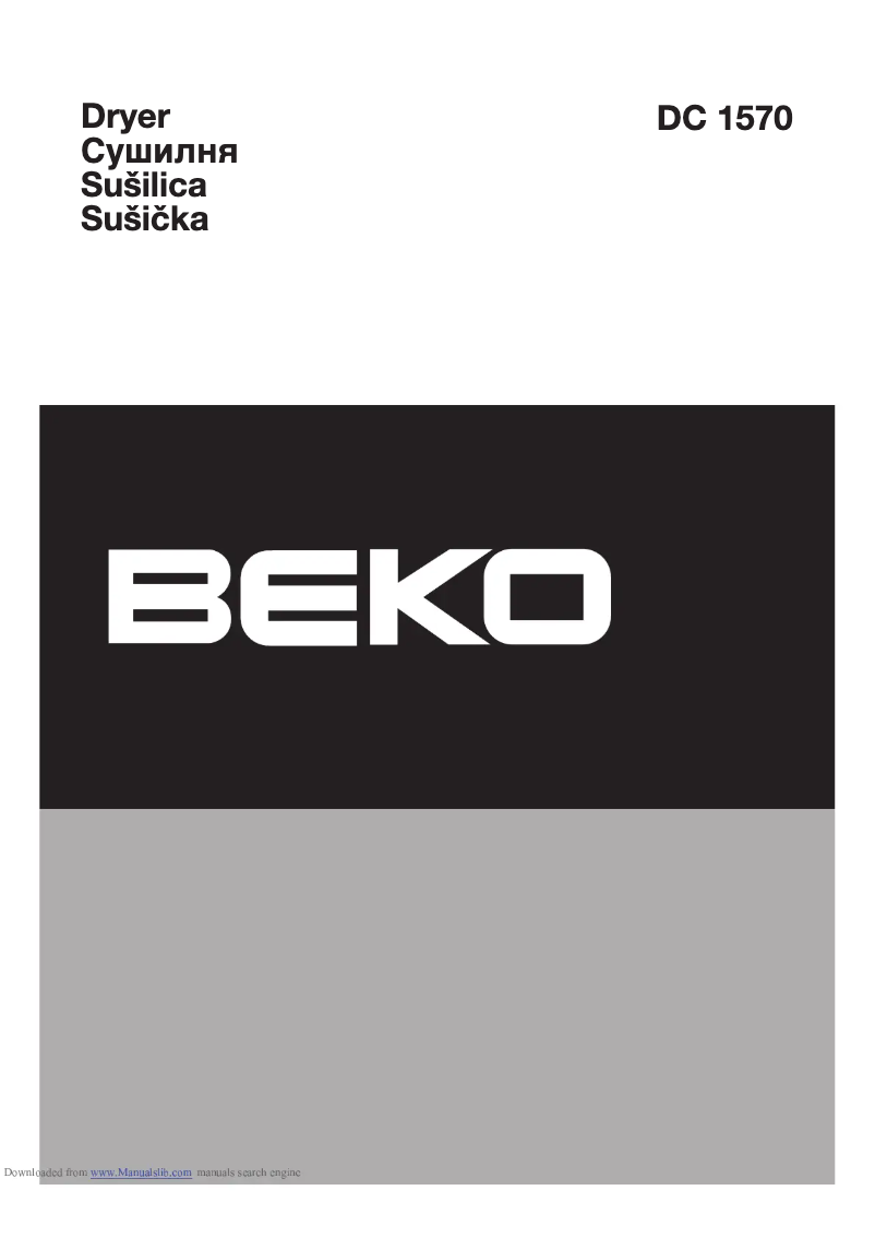 Page 1 de la notice Manuel utilisateur Beko DC 1570