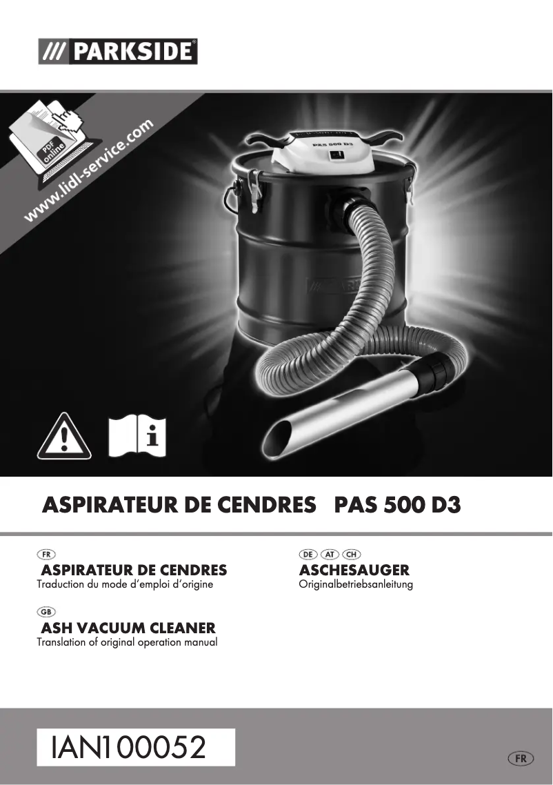 Page 1 de la notice Manuel utilisateur Parkside PAS 500 D3