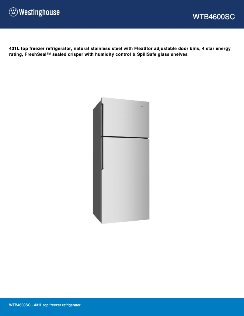 Image de la première page du manuel de l'appareil WTB4600SC