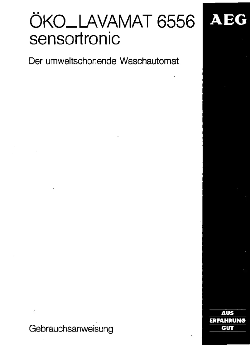 Page n°1 - Manuel utilisateur AEG Lavamat 6556