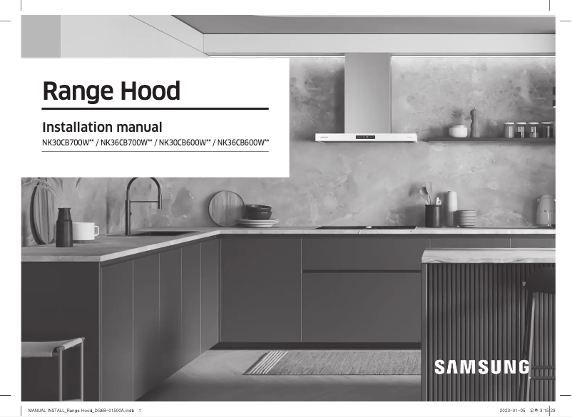 Page 1 de la notice Guide d'installation Samsung NK30CB700W12