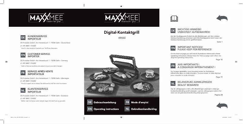 Page n°1 - Manuel utilisateur Maxxmee 09550