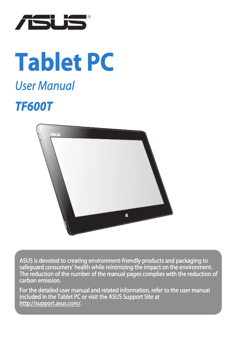 Page n°1 - Manuel utilisateur Asus VivoTab RT TF600T