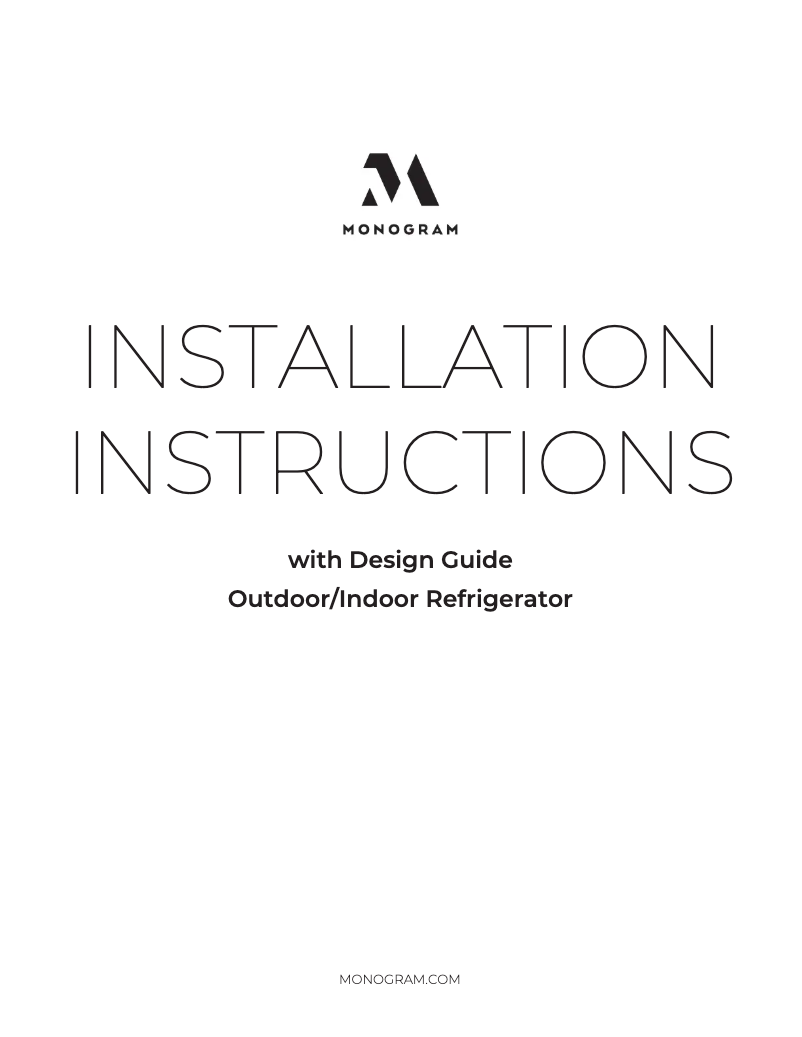 Page 1 de la notice Guide d'installation GE ZDOD240PLSS