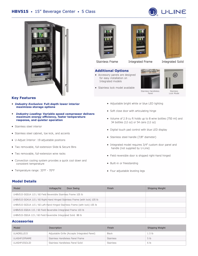 Image de la première page du manuel de l'appareil UHBV515-SG51A