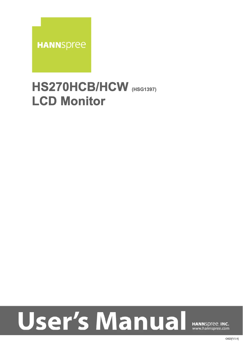 Page 1 de la notice Mode d'emploi Hannspree HS 270 HCB