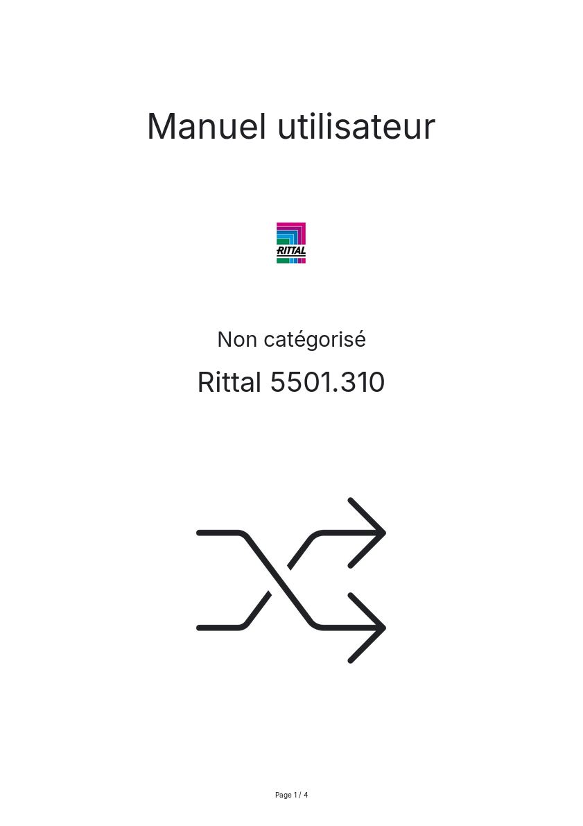 Page n°1 - Manuel utilisateur Rittal 5501.310