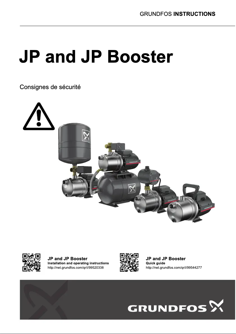 Page n°1 - Guide d'installation Grundfos JP 4-54