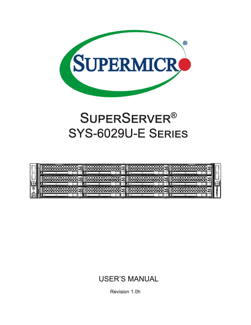 Page 1 de la notice Manuel utilisateur Supermicro SuperServer 6029U-E1CRTP