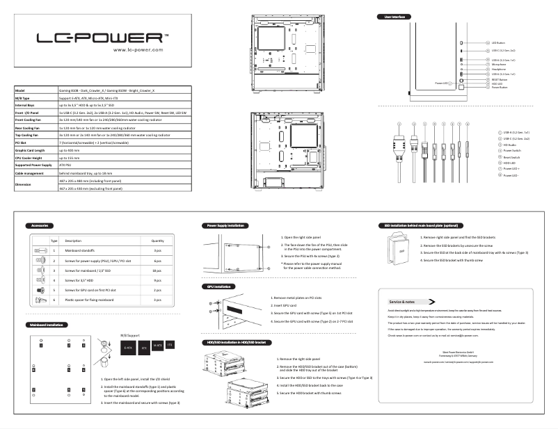 Page 1 de la notice Manuel utilisateur LC-Power Gaming 810W
