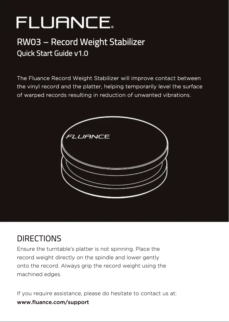 Page 1 de la notice Manuel utilisateur Fluance RW03