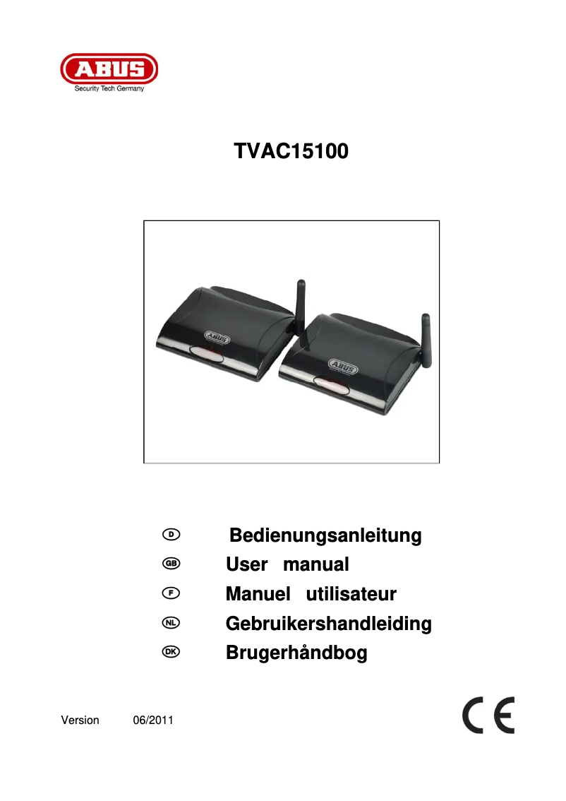 Page 1 de la notice Manuel utilisateur Abus TVAC15100