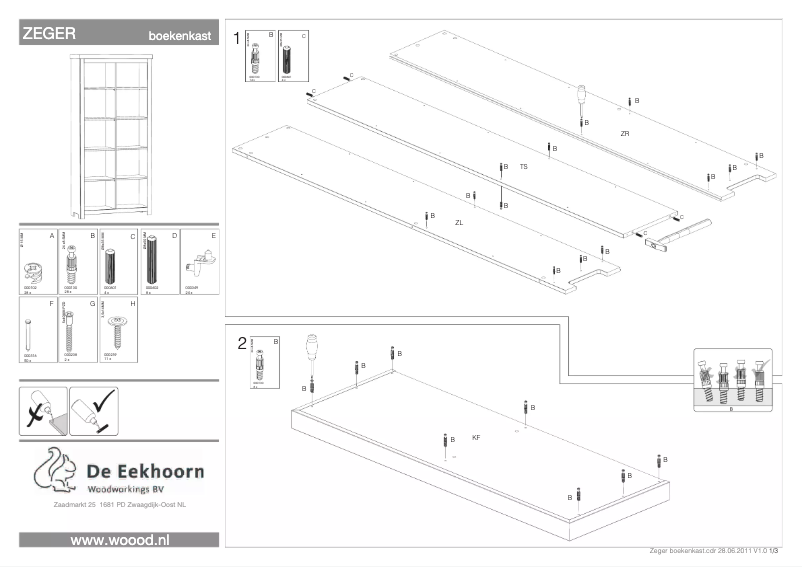 Page 1 de la notice Manuel utilisateur WOOOD Zeger