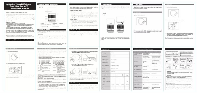 Page n°1 - Manuel utilisateur Rokinon Digital Photo 300M-N