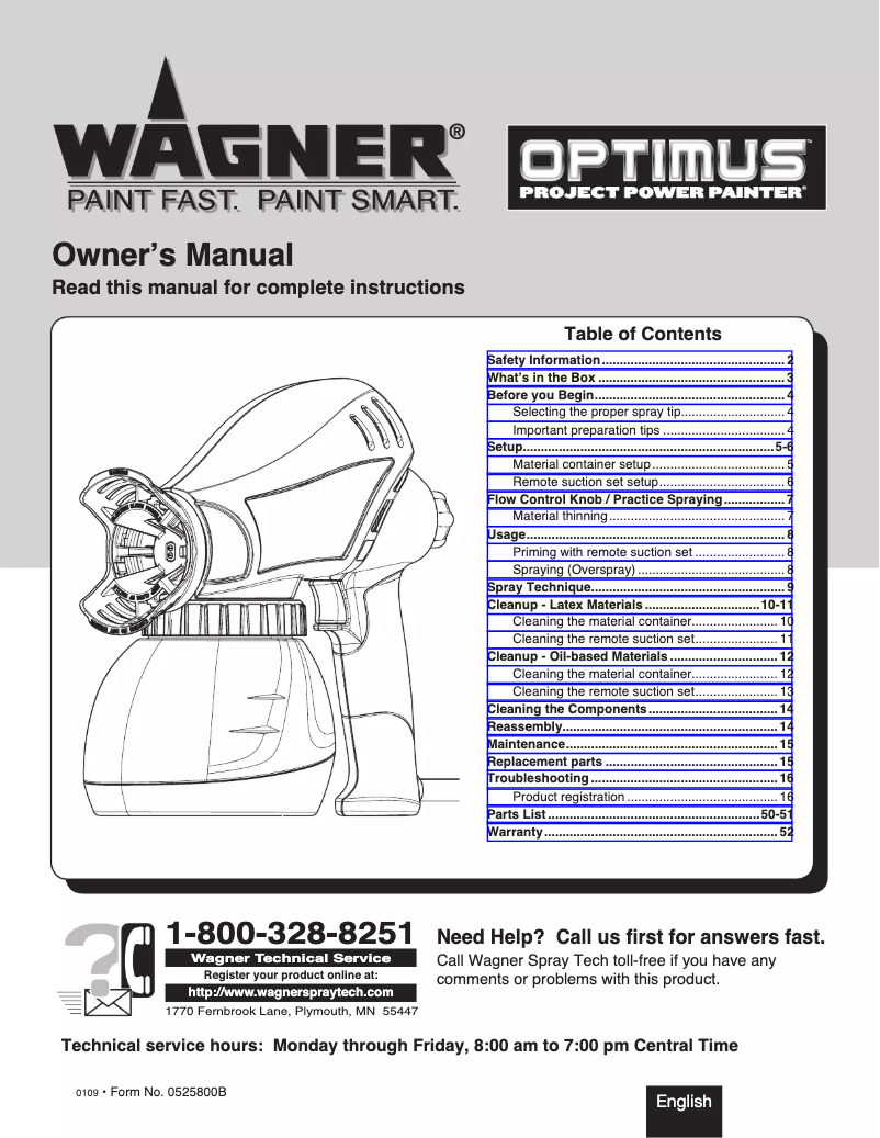 Page 1 de la notice Manuel utilisateur Wagner SprayTech Power Painter