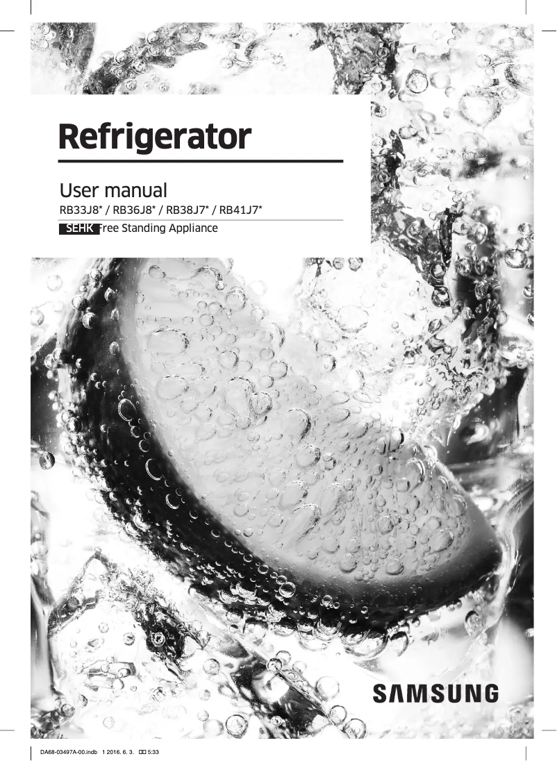 Page n°1 - Manuel utilisateur Samsung RB33K8899S4