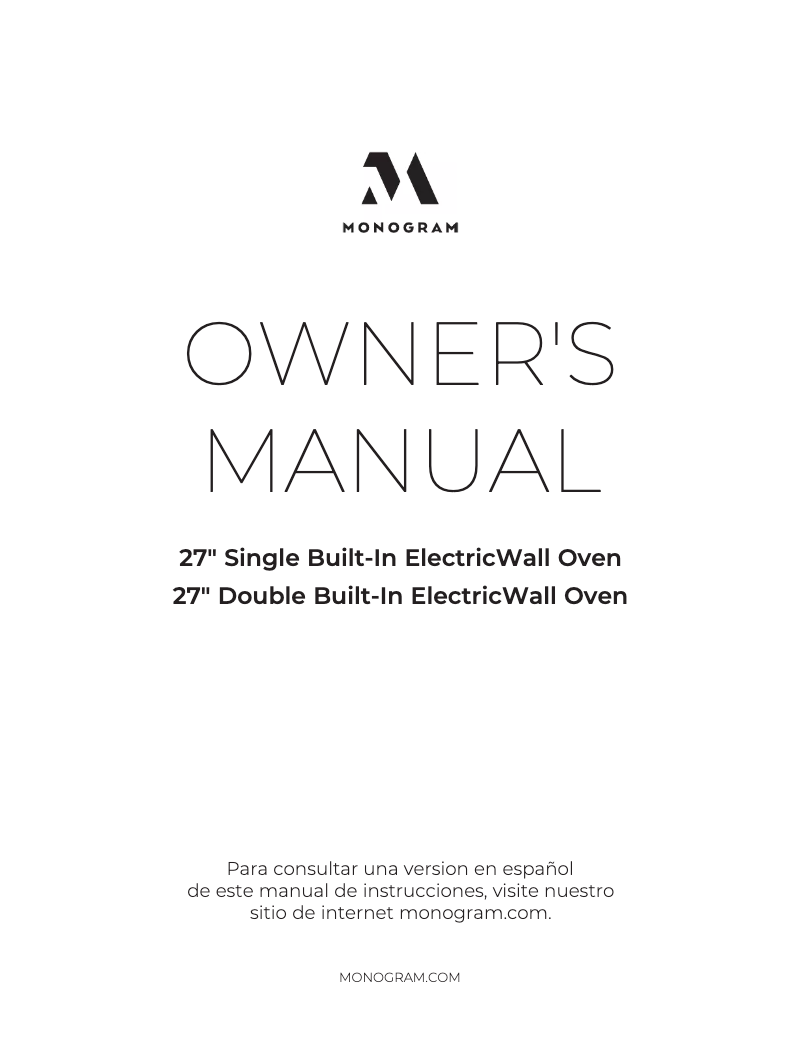 Page n°1 - Manuel utilisateur Monogram ZKD90DSSN