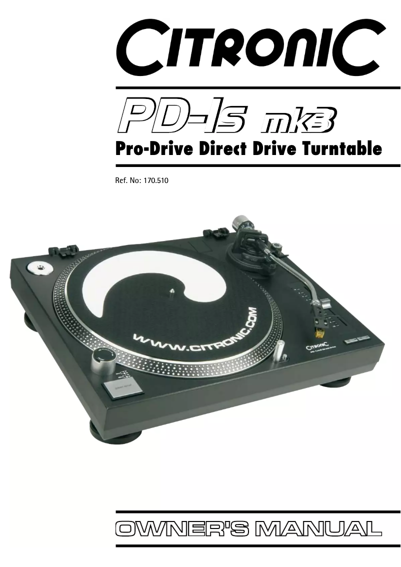 Page 1 de la notice Manuel utilisateur Citronic PD-1S MK3