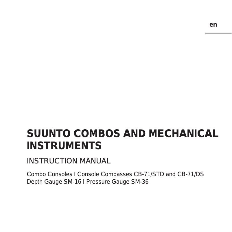 Page n°1 - Manuel utilisateur Suunto Combo