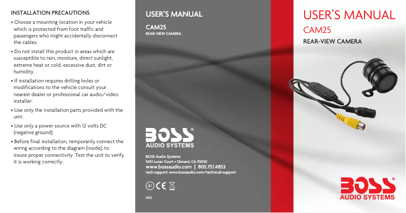 Página 1 del manual Manual de usuario Boss CAM25