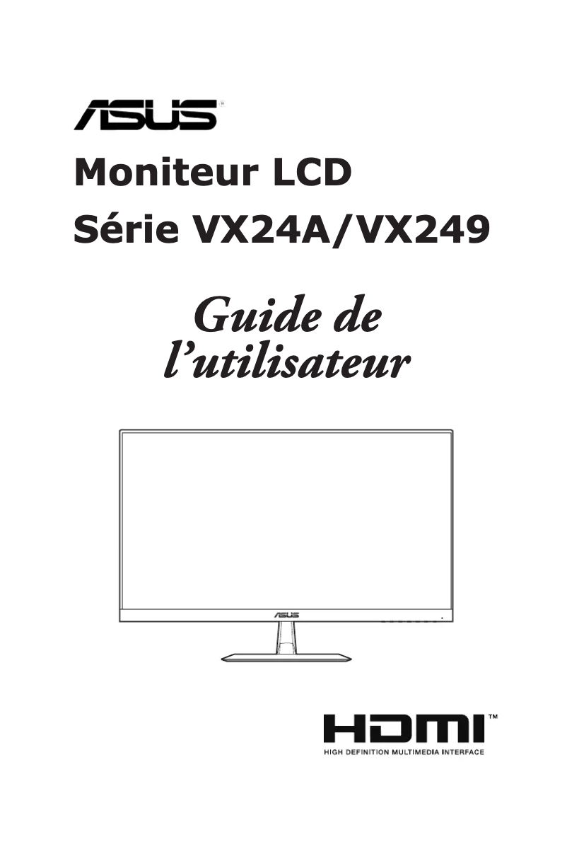 Page 1 de la notice Manuel utilisateur Asus VX249H