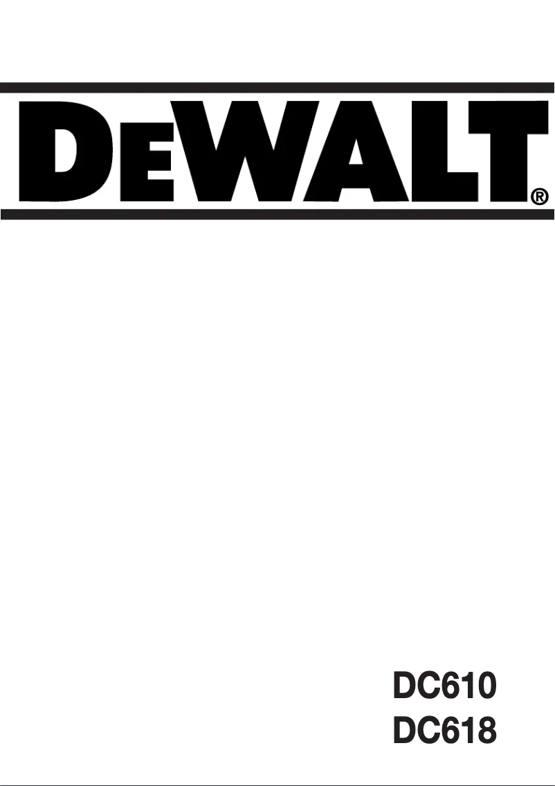 Page 1 de la notice Manuel utilisateur DeWalt DC610