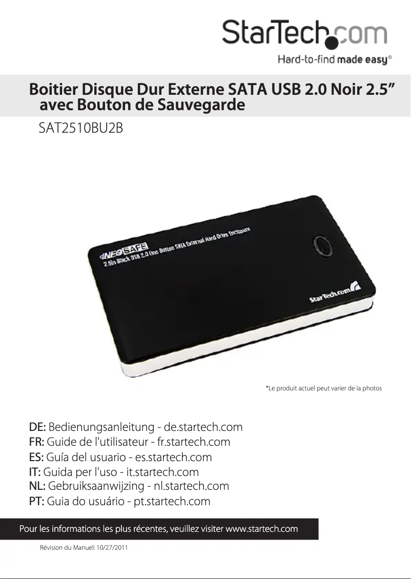 Page 1 de la notice Manuel utilisateur StarTech.com SAT2510BU2B