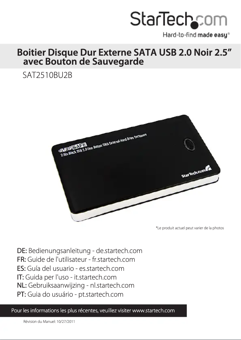 Image de la première page du manuel de l'appareil SAT2510BU2B